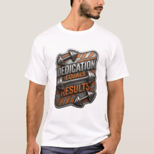 Camiseta Elegante Prata DEDICAÇÃO É IGUAL A RESULTADOS
