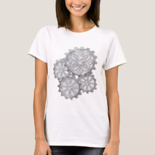 Camiseta Elegante Prata GEMS IN GEAR Impressão