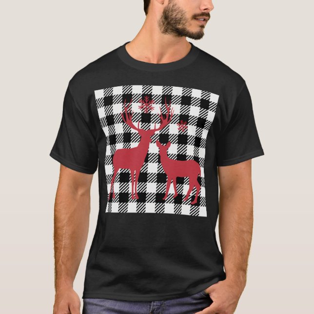 Camiseta Elegante Reindeer de Natal (Frente)
