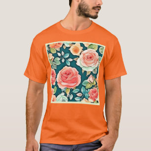 Camiseta Elegante Rosa Bloom Design