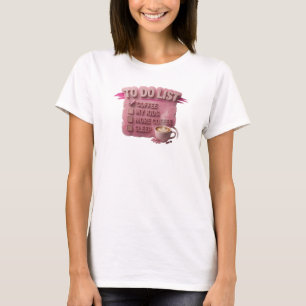 Camiseta Elegante Rosa CAFÉ PRIMEIRO ENTÃO CRIANÇAS Design