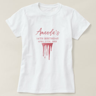 Camiseta Elegante Rosa com Dissipador de Leve Dourado Doce