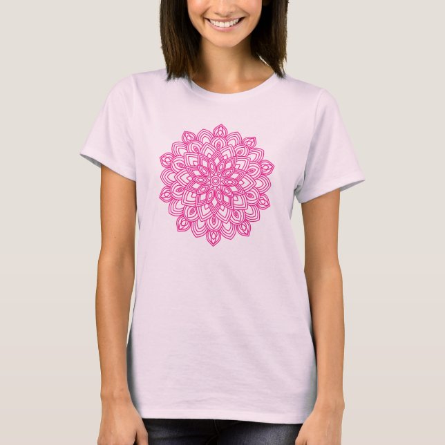 Camiseta Elegante rosa Mandala (Frente)