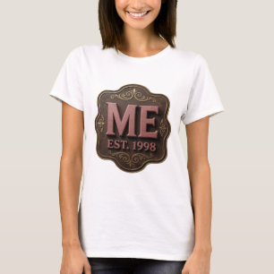 Camiseta Elegante Rosa ME EST 1998 Design Personalizado