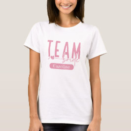 Camiseta Elegante Rosa Personalizável para Equipe 