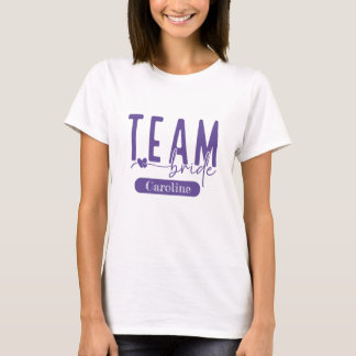 Camiseta Elegante Roxa Personalizável para Equipe