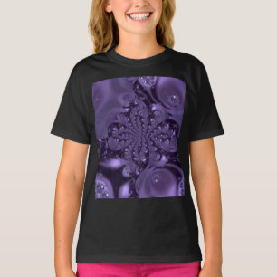 Camiseta Elegante Roxo Real Líquido Brilho