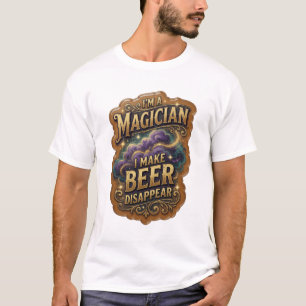 Camiseta Elegante SOU UM MAGO EU FAÇO A CERVEJA DESAPARECER