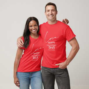 Camiseta Elegante Tipografia Casal dia dos namorados