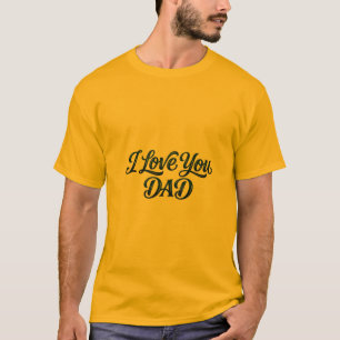 Camiseta Elegante Tipografia Negrito "Eu Amo Você Pai" com