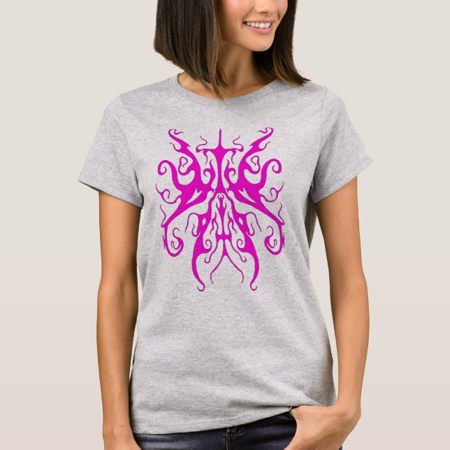 Camiseta Elegante Tribal Tattoo Design - rosa (Frente)