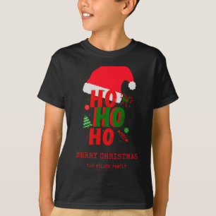 Camiseta Elegante Vermelho Verde Branco Feliz Nata