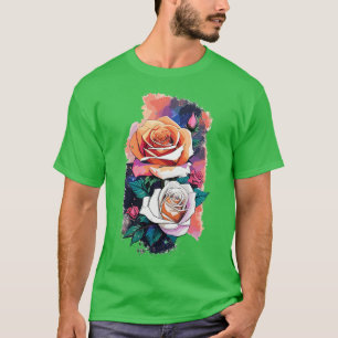 Camiseta Elegante White Rose Galaxy Streetwear T com Pro Ve