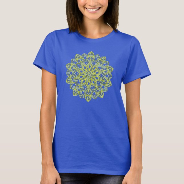 Camiseta Elegante Yellow Mandala (Frente)