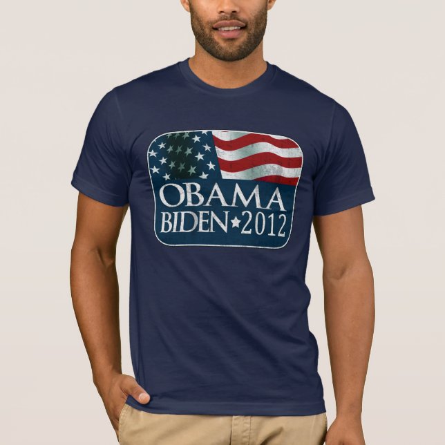 Camiseta Eleição 2012 de Obama Biden afligida (Frente)