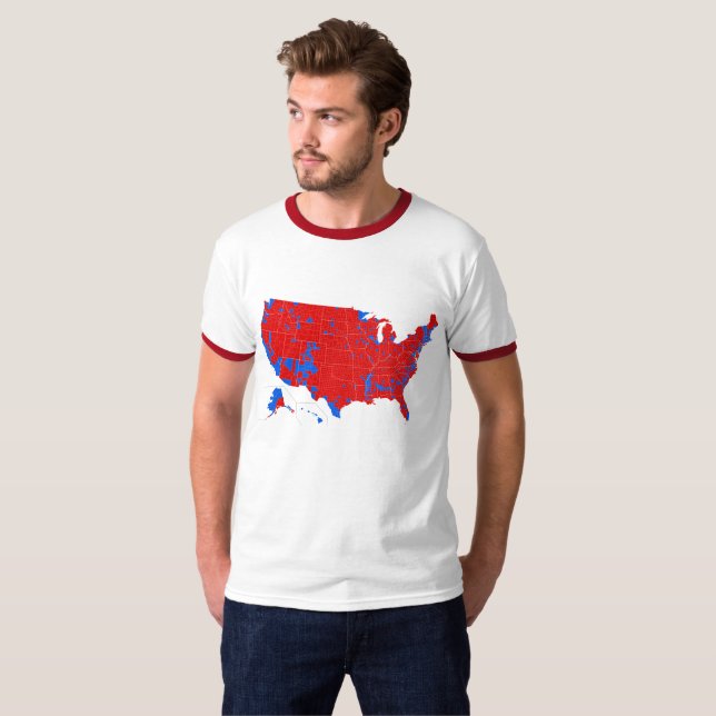 Camiseta Eleição 2016 presidencial pelo condado (Frente Completa)