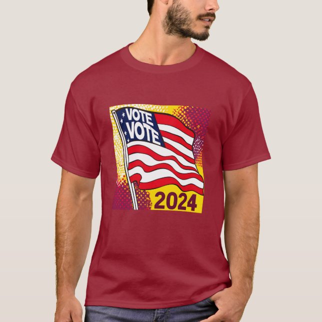 Camiseta Eleição 2024 Bandeira T-Shirt (Frente)