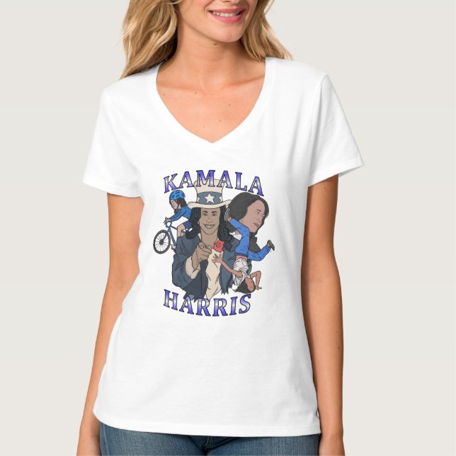 Camiseta Eleição de Estilo de Rap Bootleg Kamala Harris (Frente)