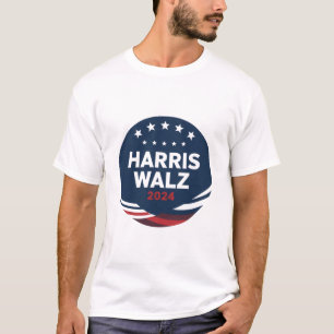 Camiseta Eleição do Botão Retro para Democratas Harris Walt