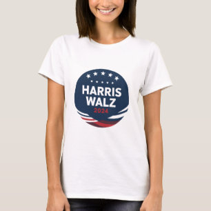 Camiseta Eleição do Botão Retro para Democratas Harris Walt