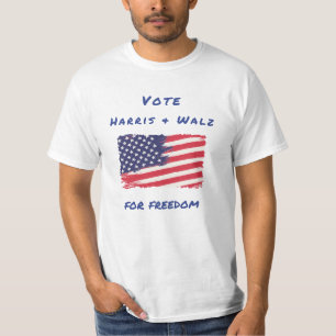 Camiseta Eleição do Sinalizador de Liberdade Harris e Walz