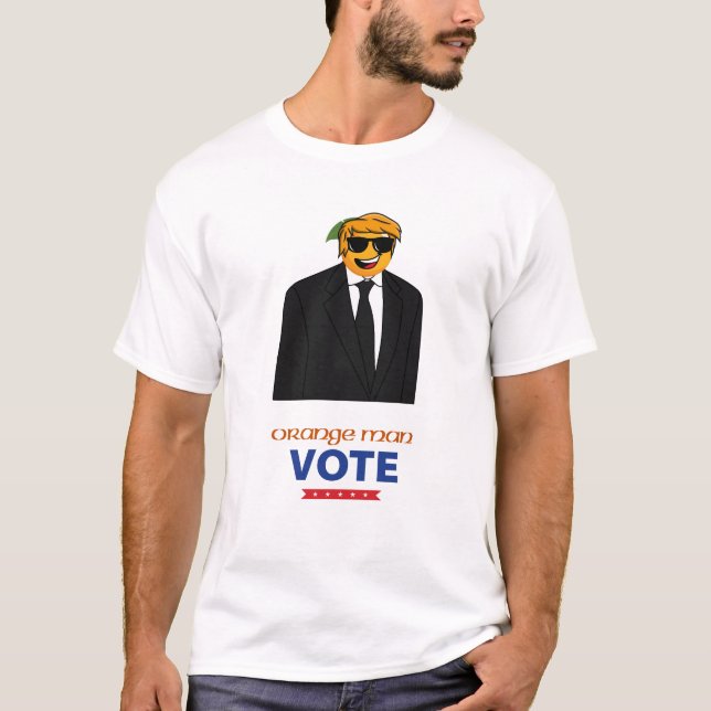 Camiseta Eleição dos Estados Unidos por Homem Laranja Desig (Frente)