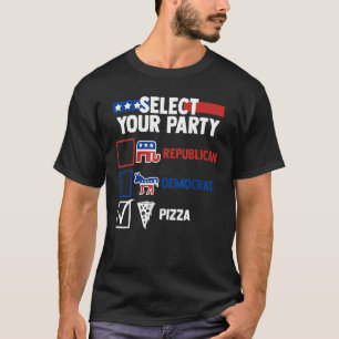 Camiseta Eleição Humor Selecione Seu Partido Republicano De