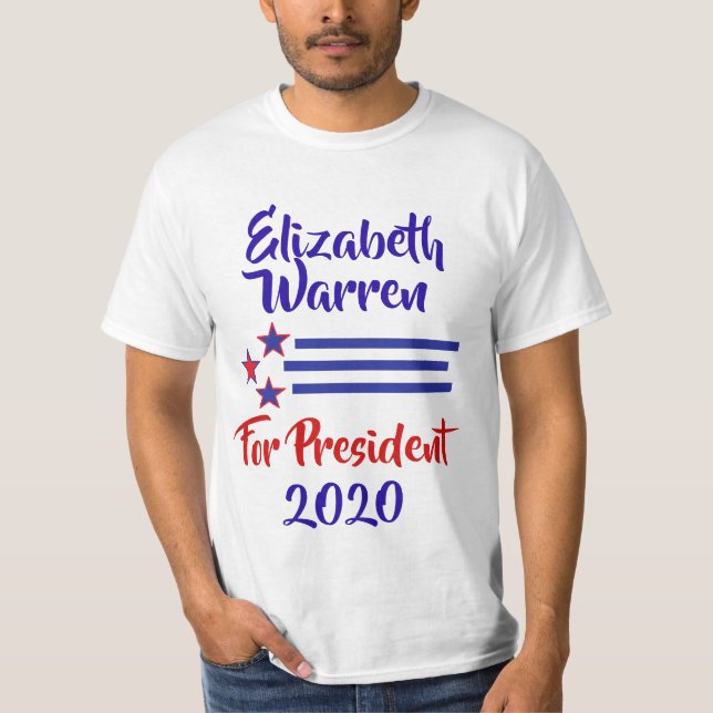Camiseta Eleições 2020 Elizabeth Warren Apoio (Frente)