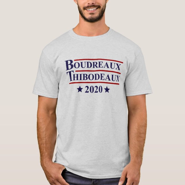 Camiseta Eleições de Boudreaux & Thibodeaux 2020 na Louisia (Frente)