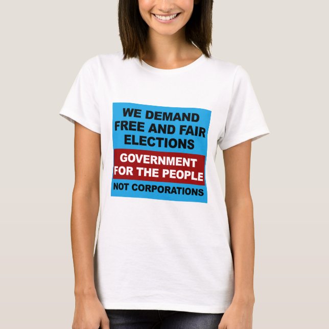 Camiseta Eleições livres e justas (Frente)
