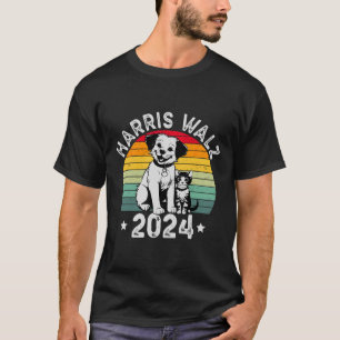 Camiseta Eleito Para O Cão E Cat Vintage Kamala Harris Tim