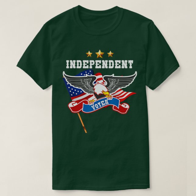 Camiseta Eleitor Independente Com Águia Cálida E Fla Americ (Frente do Design)