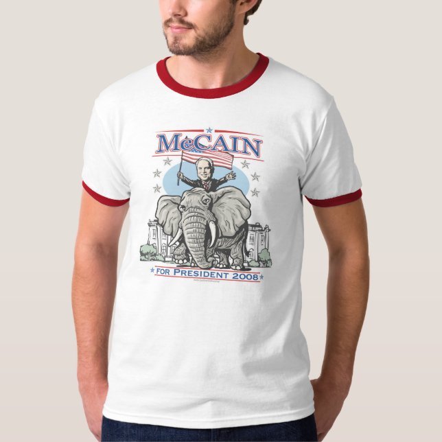 Camiseta Eleja o elefante 2008 do GOP de McCain (Frente)