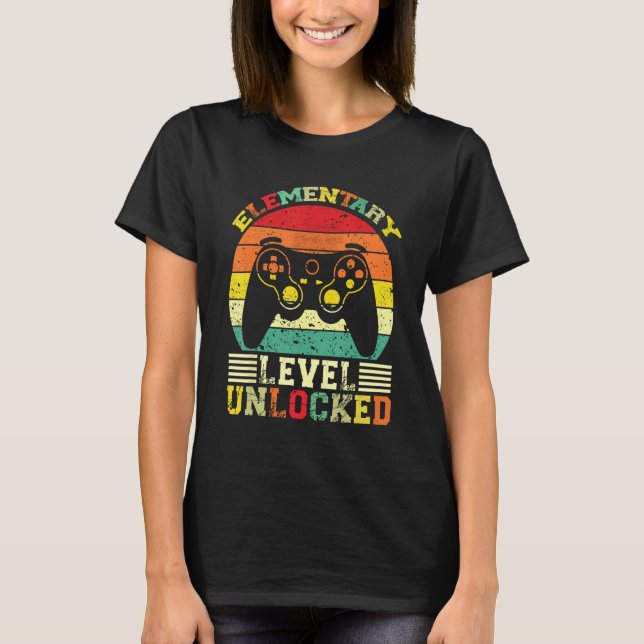 Camiseta Elementary Level Unlocked Video Gamer Back to Scho (Frente)