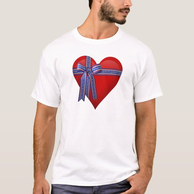 Camiseta Elemento cardíaco patriótico (Frente)