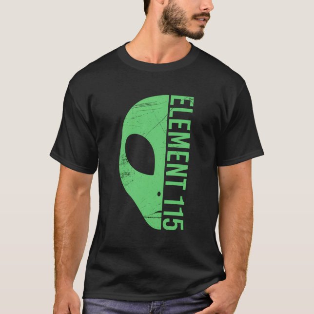 Camiseta Elemento Da Cabeça De alienígena 115 Área De Ununp (Frente)