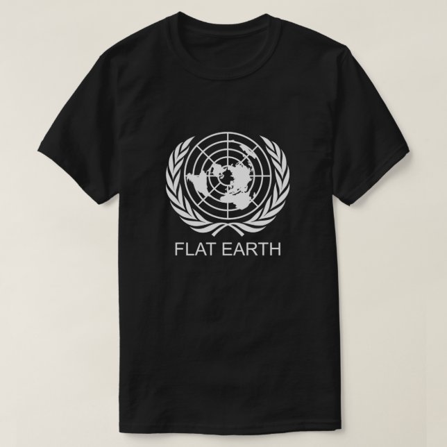 Camiseta Elemento da Terra Plana da ONU, essencial (Frente do Design)
