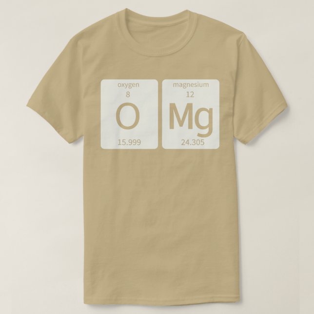 Camiseta Elemento de Ciência Periódica Ai Meu Deus (OMG) (Frente do Design)