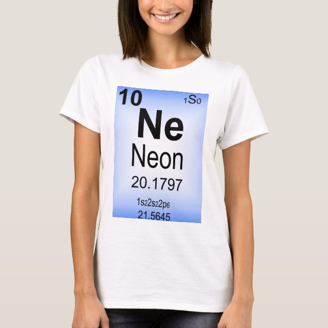 Camiseta Elemento de mesa periódica de néon (Frente)
