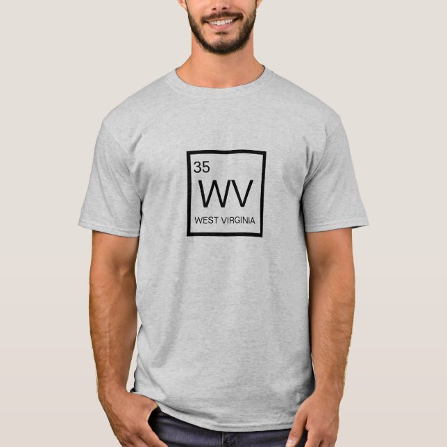 Camiseta Elemento de mesa periódica Nerdy de West Virginia (Frente)