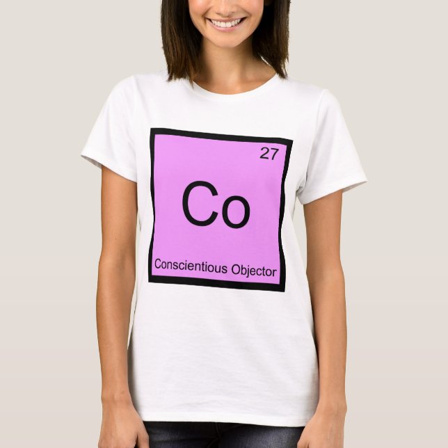 Camiseta Elemento de Química do Objetor Co - Conscientista (Frente)