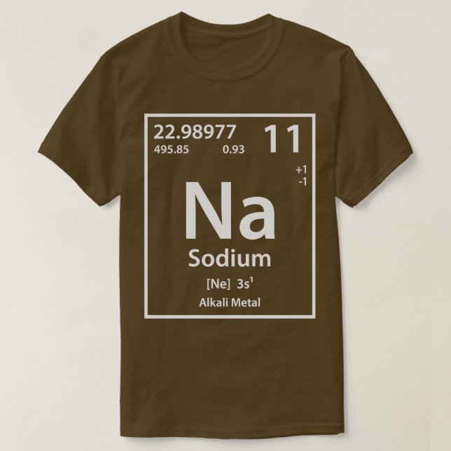 Camiseta Elemento de sódio (Frente do Design)