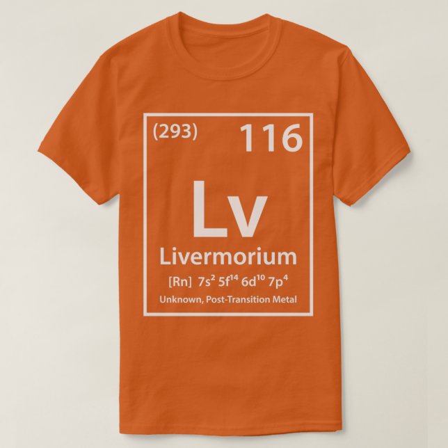 Camiseta Elemento do Livermorium (Frente do Design)