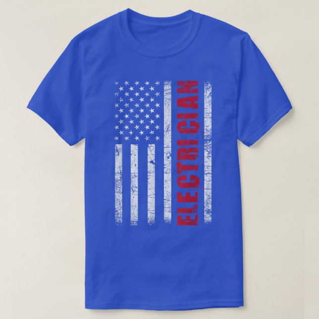 Camiseta Elemento EletricoUSA Flag Lineman Electrical Worke (Frente do Design)