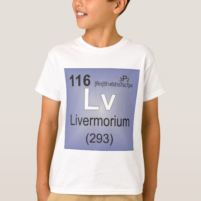 Camiseta Elemento individual de Livermorium - mesa (Frente)