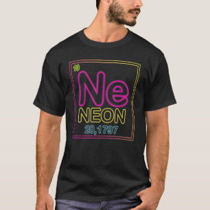 Camiseta Elemento Neon Da Química Mesa Periódica Para S