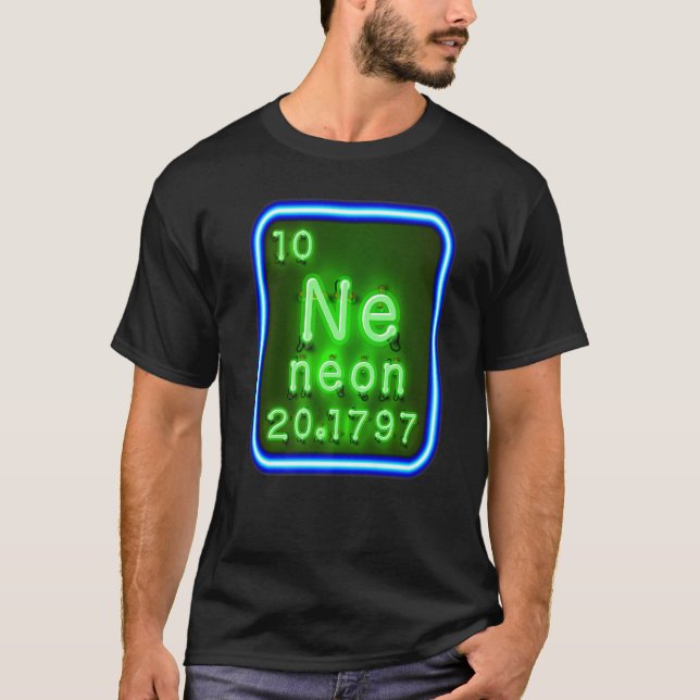 Camiseta Elemento Neon Da Química Mesa Periódica Para S (Frente)