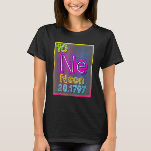 Camiseta Elemento Neon Da Química Mesa Periódica Para S