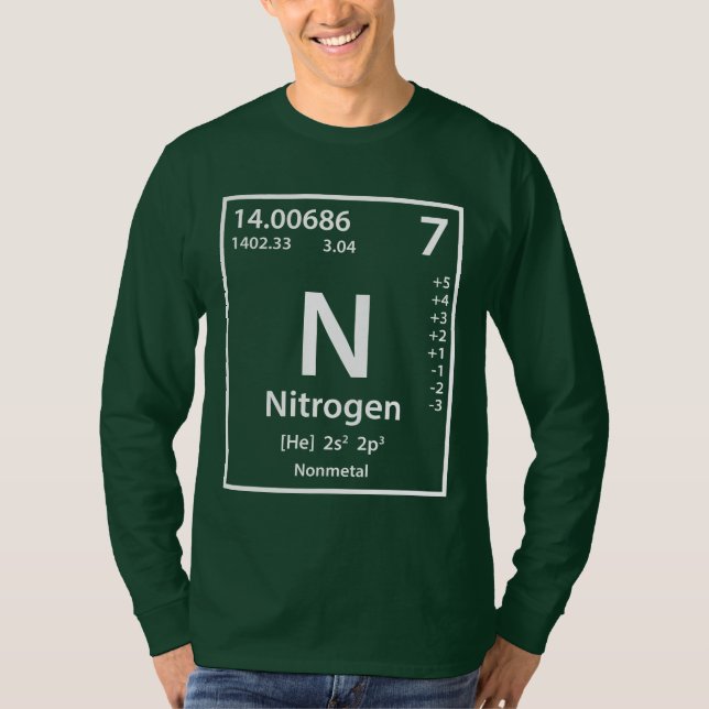 Camiseta Elemento Nitrogênio (branco) (Frente)