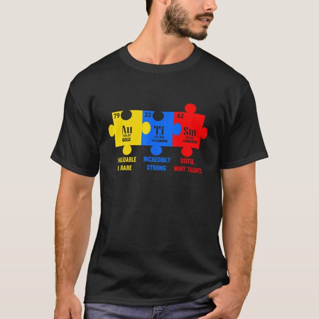Camiseta Elemento Químico Conscientização do Autismo (Frente)